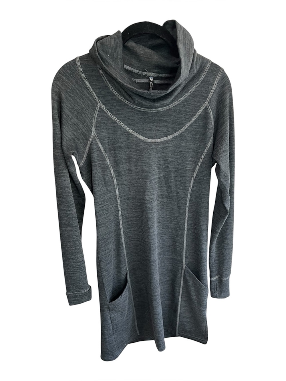 Kuhl Lea Dress Women’s Small Grey Hiking Cowl Neck Outdoor Gorpcore Camping